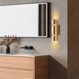 Opviq Lámpara de Pared de Metal Dorado